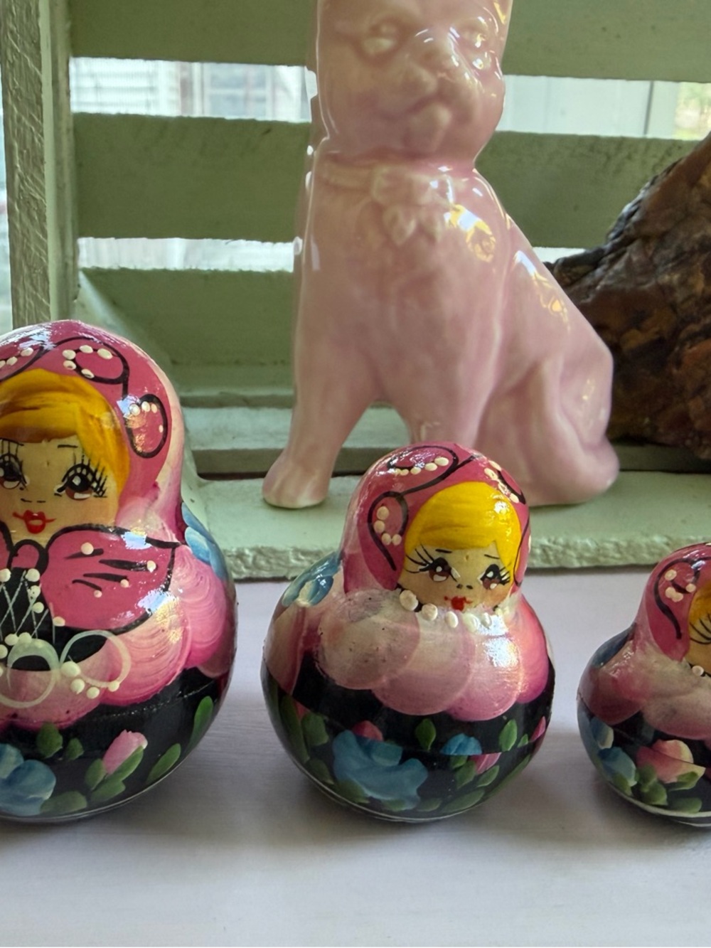 Hand-Painted Russian Nesting Doll - Pink Floral Matryoshka - Picture 14 of 14